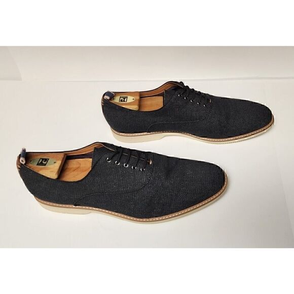 Steve Madden Mens Nevelle Derby Oxford Textured Lace-up Shoes Black Size 13 - Picture 8 of 12